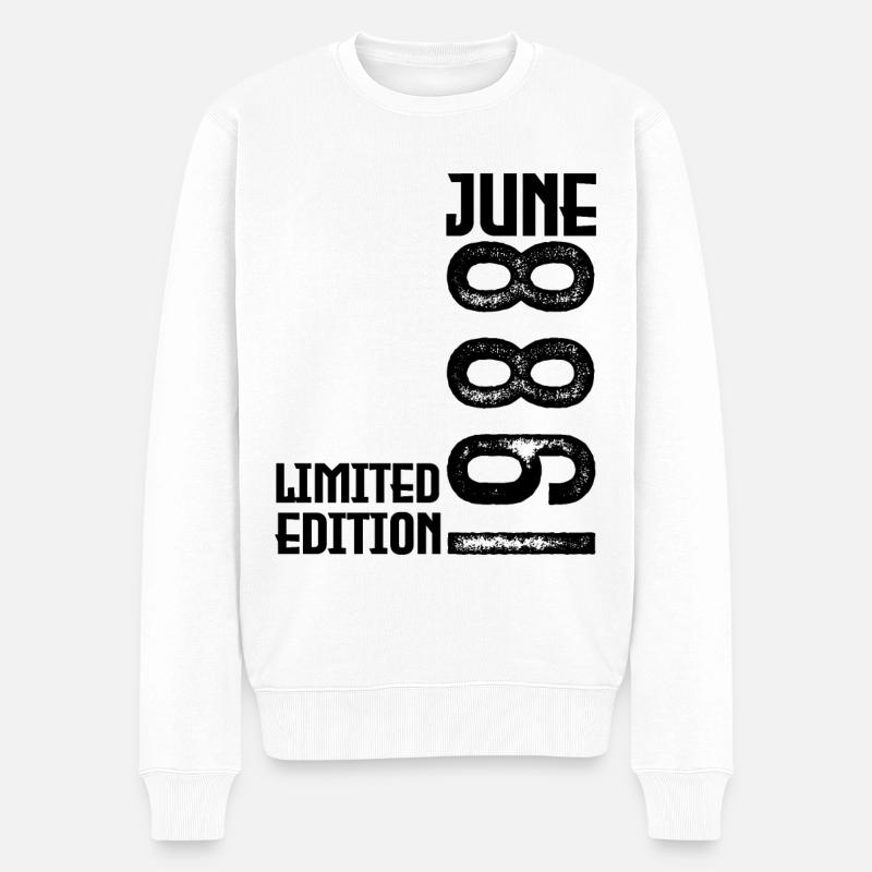 Geschenk Juni 1988 Geburtstag Juni 1988. Juni 1988 - Männer Premium Bio Pullover - Weiß