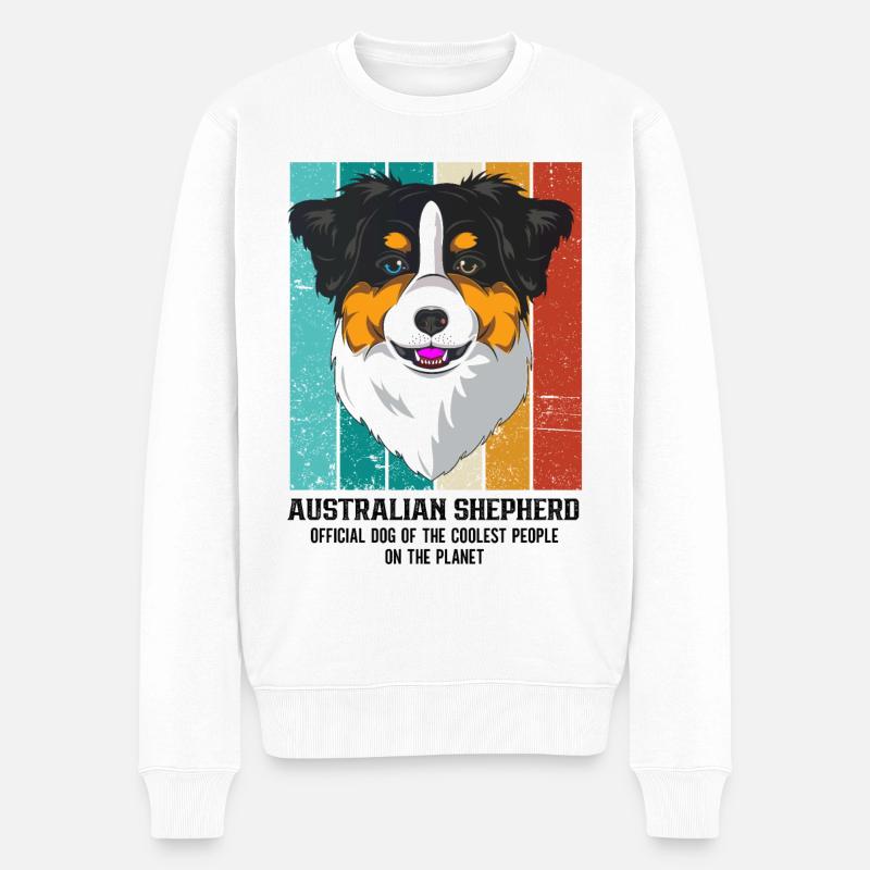 Australischer Schäferhund - Männer Premium Bio Pullover - Weiß