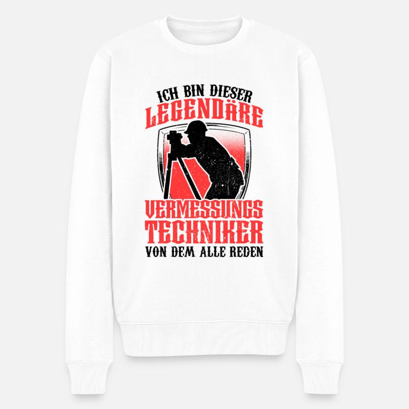 Legendärer Vermessungstechniker Vermesser - Männer Premium Bio Pullover - Weiß