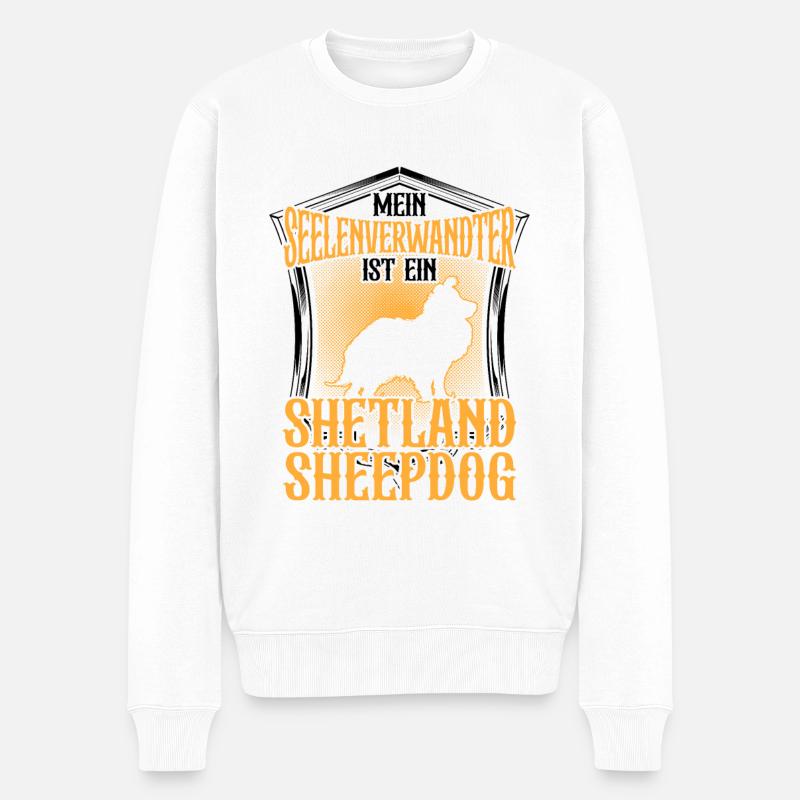 Shetland Sheepdog ist mein Seelenverwandter - Männer Premium Bio Pullover - Weiß