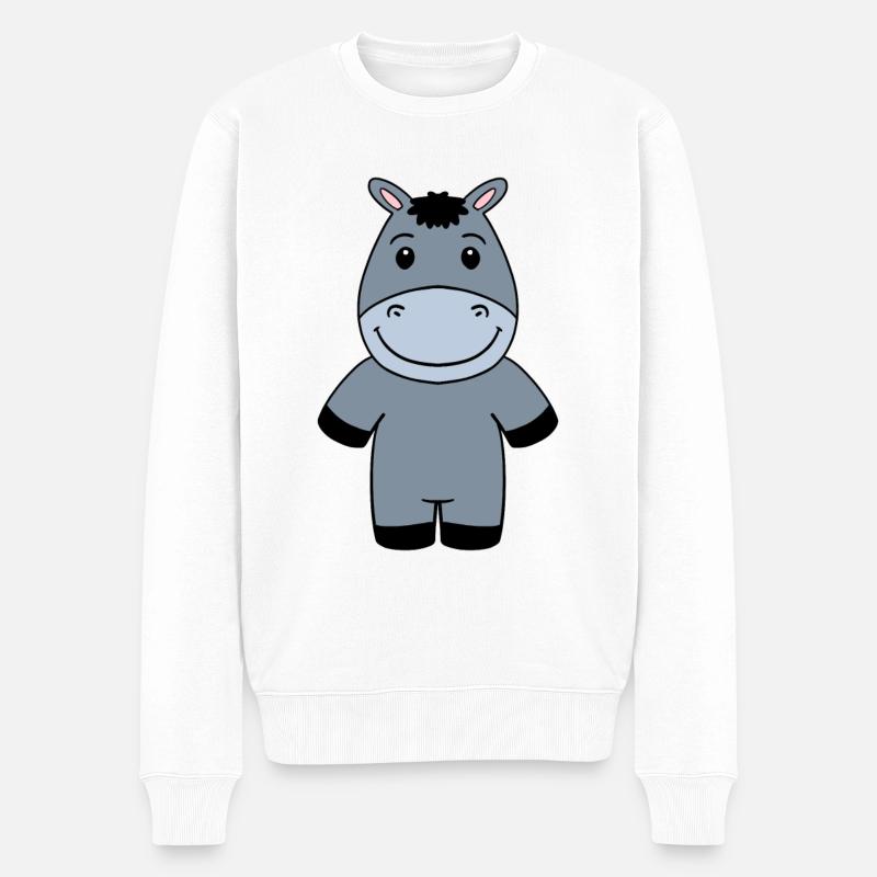 Esel - Männer Premium Bio Pullover - Weiß