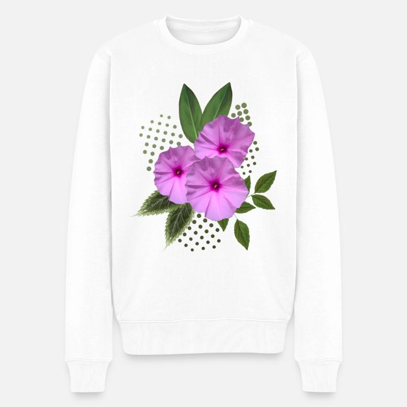 Fleurs - Bouquet - Fleurs - Flore - Pull Premium bio Homme - blanc