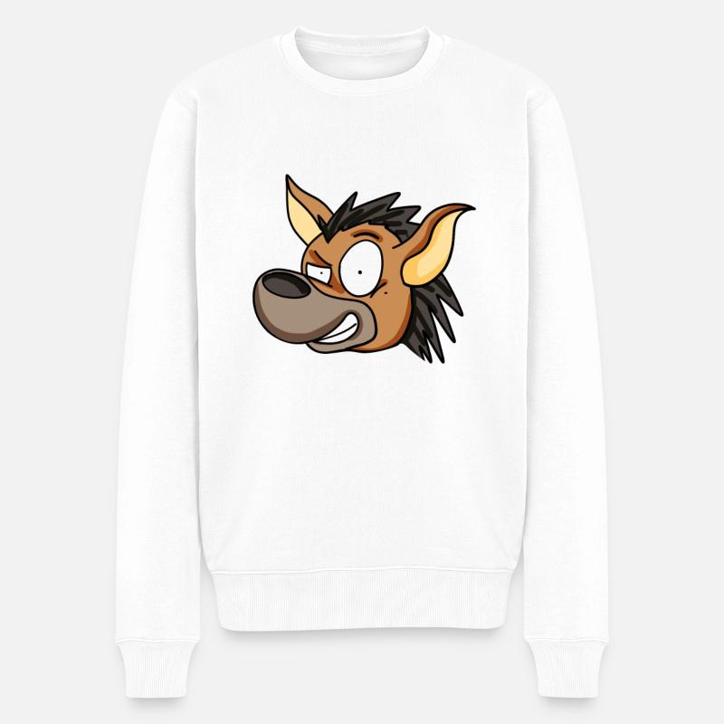 Hyäne - Männer Premium Bio Pullover - Weiß