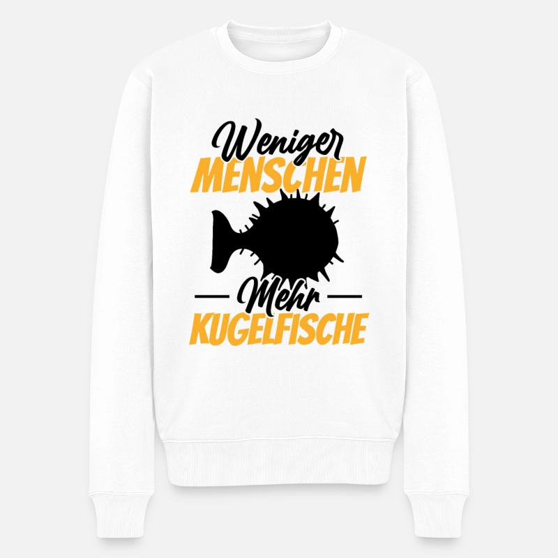 Mehr Kugelfische Riesenkugelfisch - Männer Premium Bio Pullover - Weiß