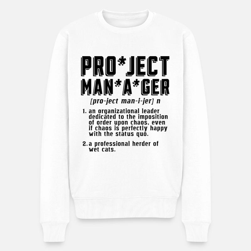 Project Manager An Organizational Leader Project - Männer Premium Bio Pullover - Weiß