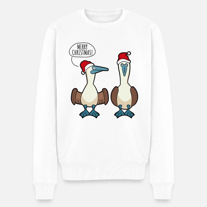 Joyeux Noël à pieds bleus - Pull Premium bio Homme - blanc