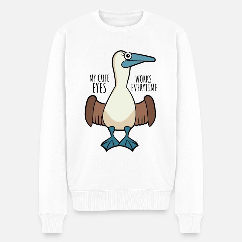 Niedlicher Seevogel Blaufußtölpel Galapagos Vogel - Männer Premium Bio Pullover - Weiß