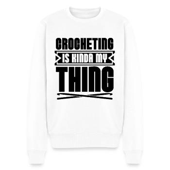 Le crochet est un peu mon truc coudre l’amant au crochet - Pull Premium bio Homme - blanc - Devant - Thijin (182cm)