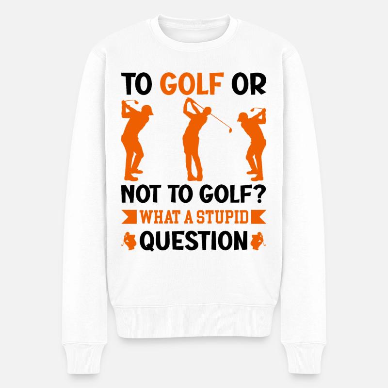 Golf Golfen - Männer Premium Bio Pullover - Weiß