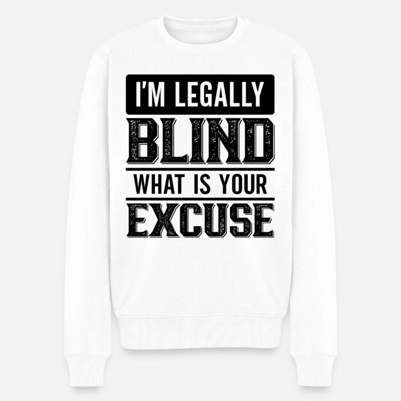 Blindheitsbewusstsein Gesetzlich Blind - Männer Premium Bio Pullover - Weiß
