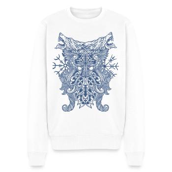 Odin Thor Viking Compas Vegvisir Runes Loups - Pull Premium bio Homme - blanc - Devant - Thijin (182cm)