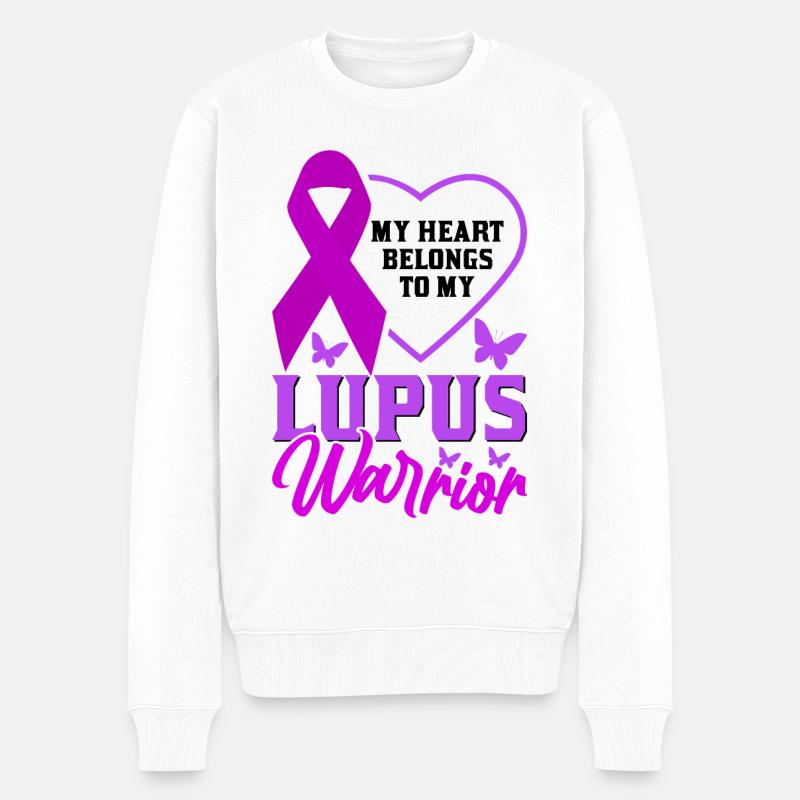 Lupus Bewusstseins Monat - Männer Premium Bio Pullover - Weiß