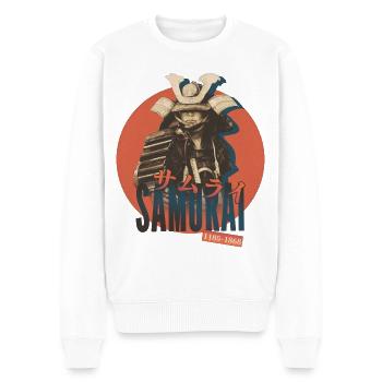 SAMURAI in Katakana - Männer Premium Bio Pullover - Weiß - Vorne - Thijin (182cm)