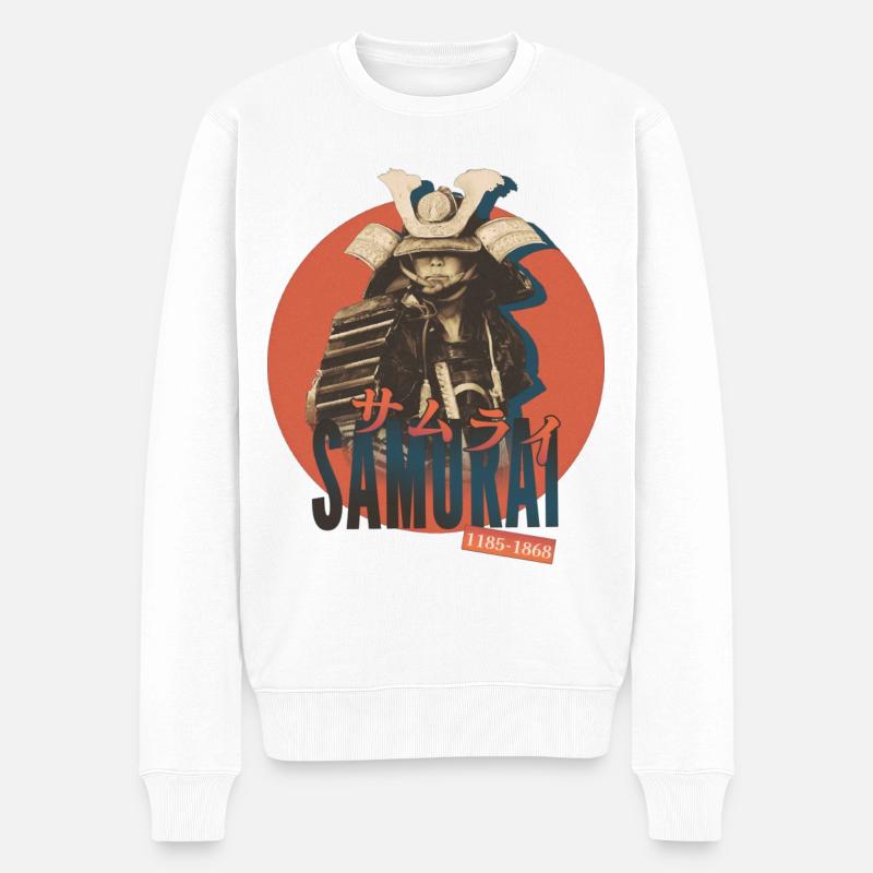 SAMURAI in Katakana - Männer Premium Bio Pullover - Weiß