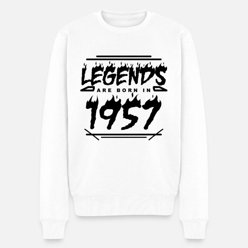 1957 - Né en 1957 - Construit en 1957 - Pull Premium bio Homme - blanc