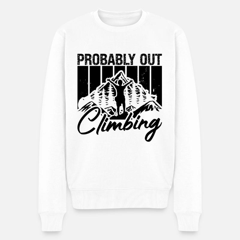 Probablement en escalade alpiniste - Pull Premium bio Homme - blanc