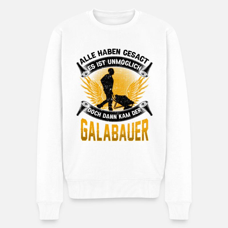Galabauer unmöglich Gärtner Landschaftsbauer - Männer Premium Bio Pullover - Weiß