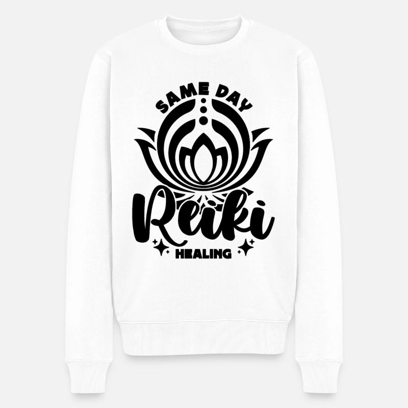 Same Day Reiki Healing Spiritual Reiki Master - Männer Premium Bio Pullover - Weiß