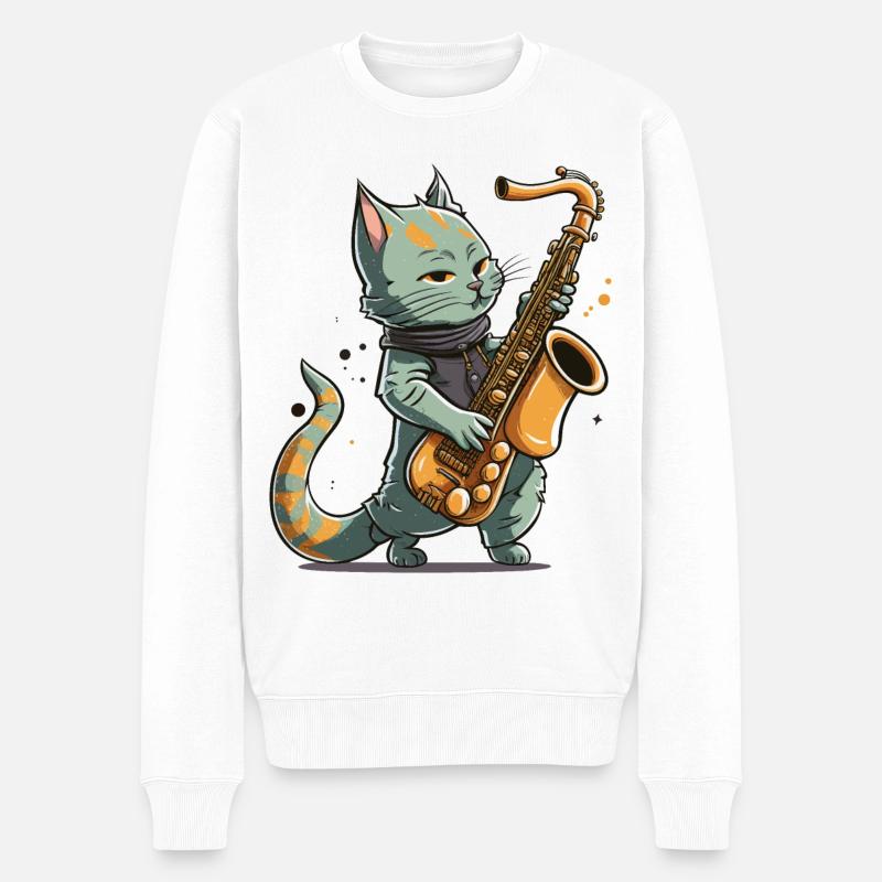 Jammin avec Jazz - Pull Premium bio Homme - blanc