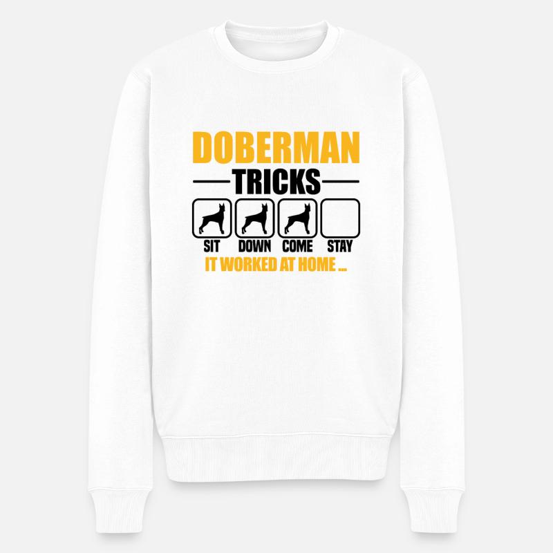 Astuces de doberman - Pull Premium bio Homme - blanc