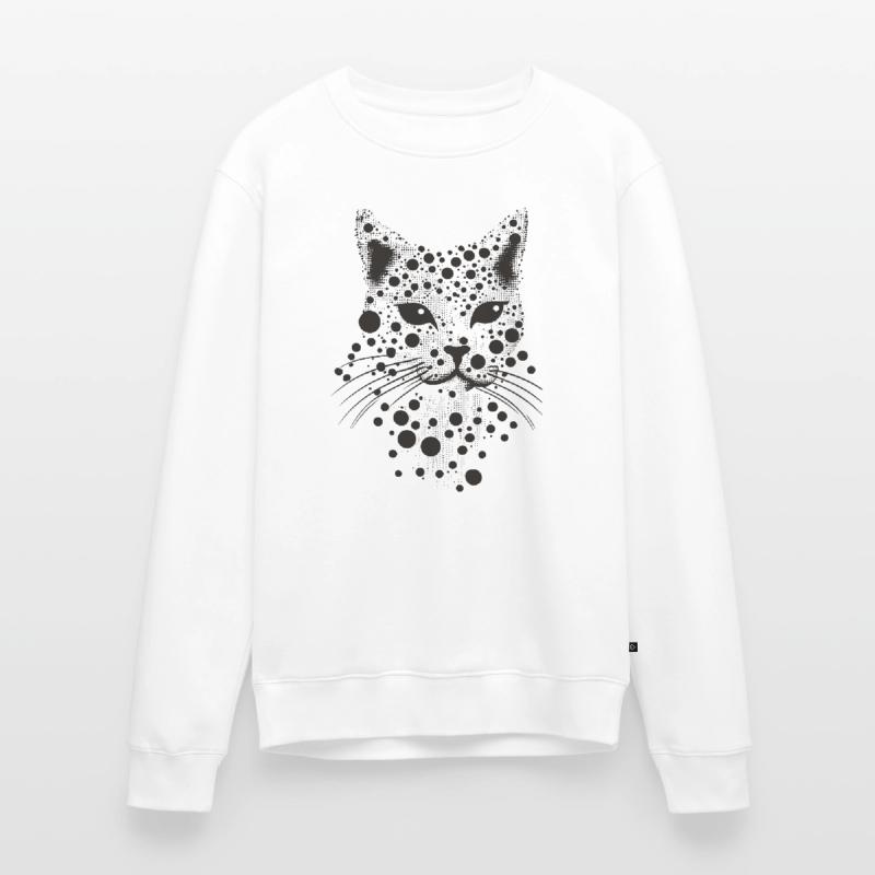 Visage de chat de chat dans la conception de points Pull Premium bio Homme
