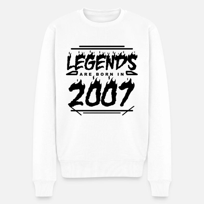 2007 - Jahrgang 2007 - Baujahr 2007 - Männer Premium Bio Pullover - Weiß