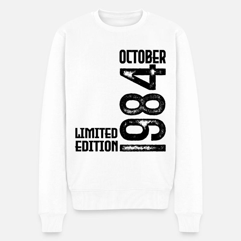Cadeau Anniversaire Octobre 1984. October 1984. - Pull Premium bio Homme - blanc