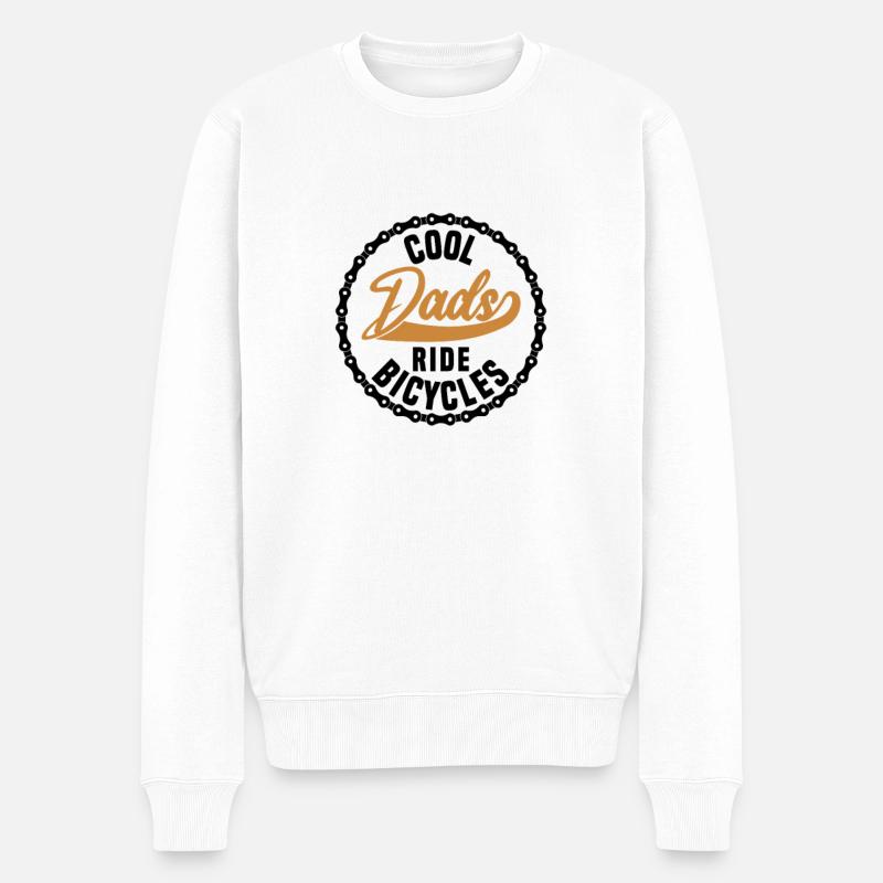 Cool dads ride bicycles - Männer Premium Bio Pullover - Weiß