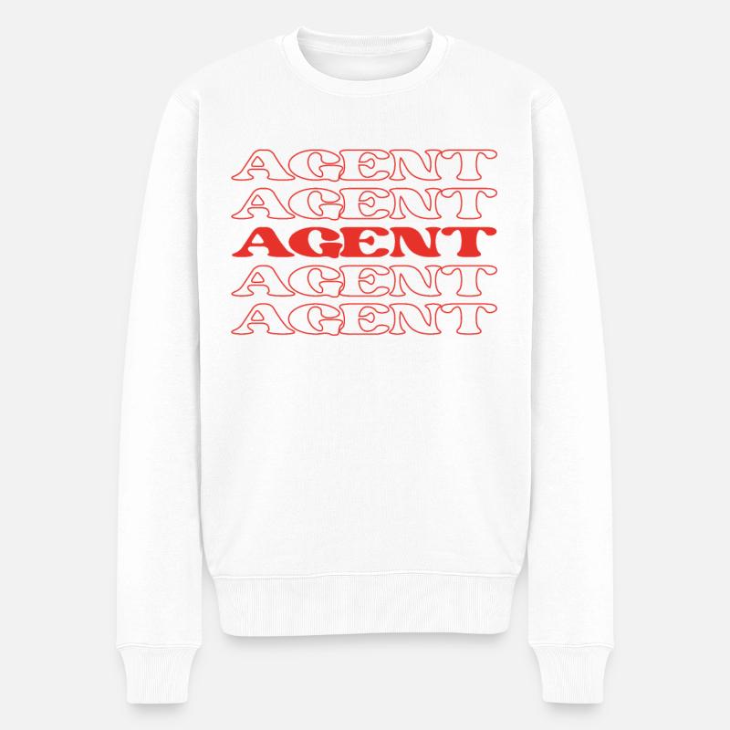 Agent Broker Operative Handler Agentur - Männer Premium Bio Pullover - Weiß
