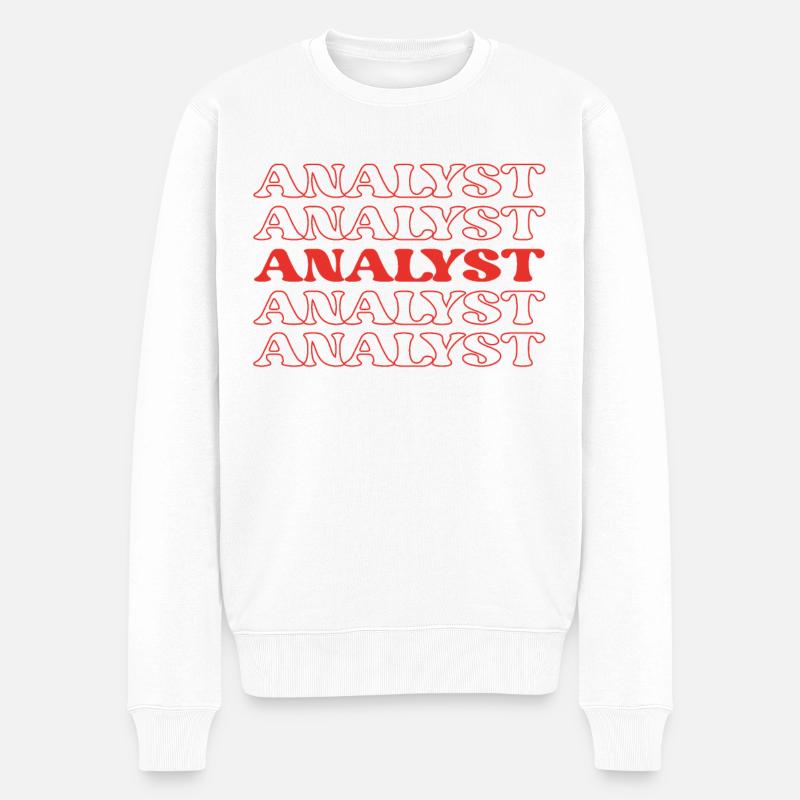 Analyst Buchhalter Data Scientist Tabellenkalkulation - Männer Premium Bio Pullover - Weiß