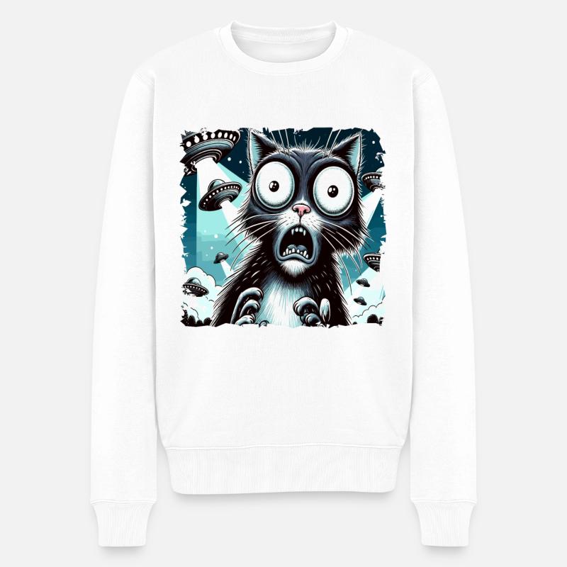 Drôle Alien Alien Croire - Pull Premium bio Homme - blanc