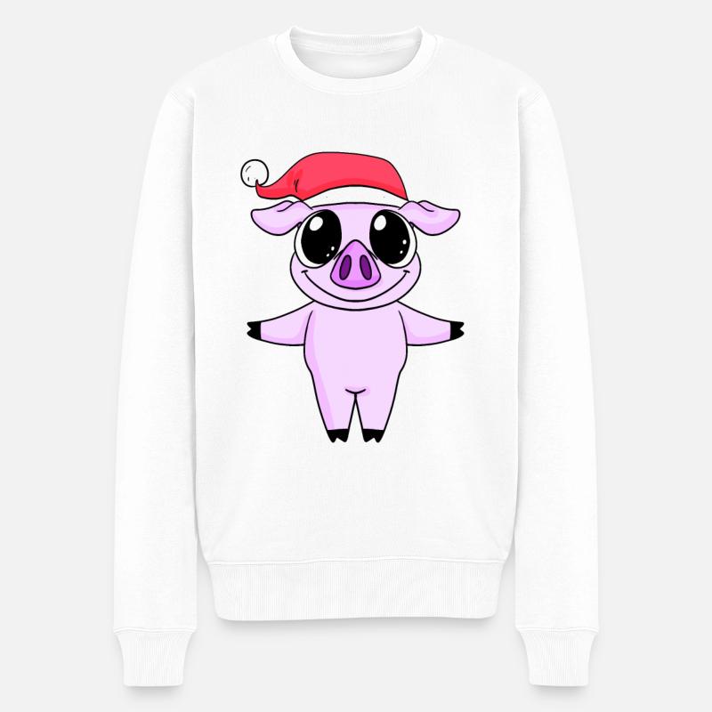 Cochon Noël - Pull Premium bio Homme - blanc