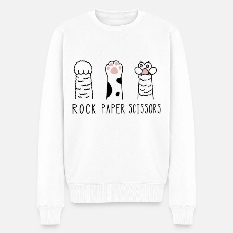 Ciseaux à papier de roche - Pull Premium bio Homme - blanc