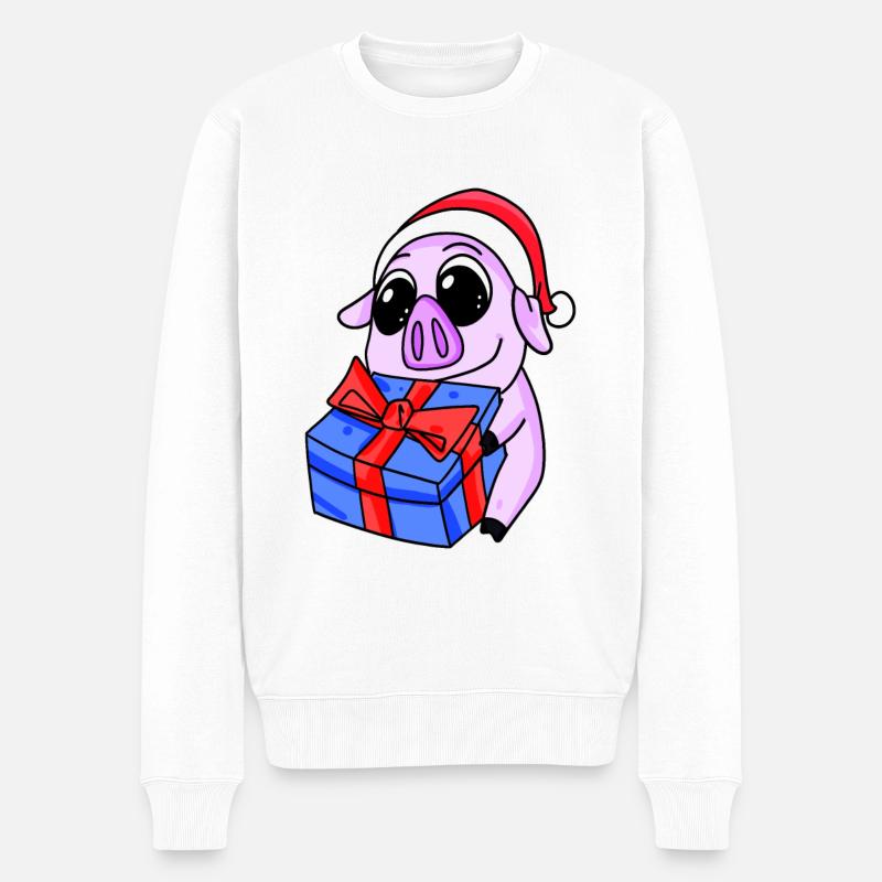 Cochon Noël - Pull Premium bio Homme - blanc