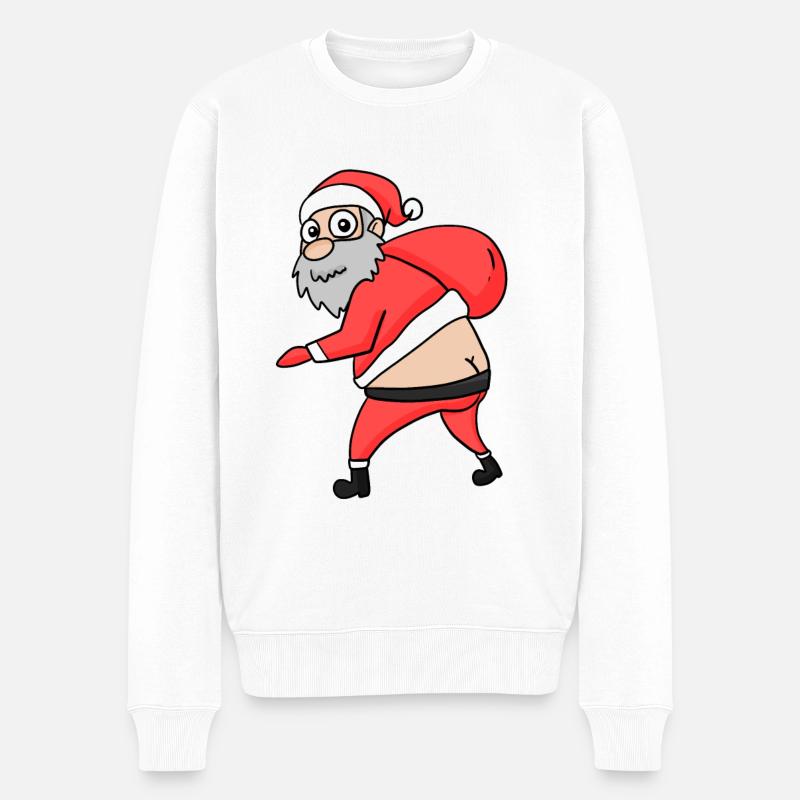 Père Noël Butt Drôle - Pull Premium bio Homme - blanc