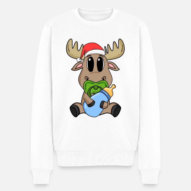 Bébé orignal Noël - Pull Premium bio Homme - blanc
