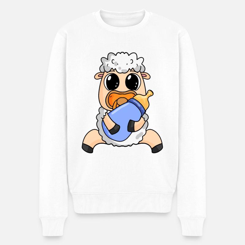Motif de bébé mouton - Pull Premium bio Homme - blanc