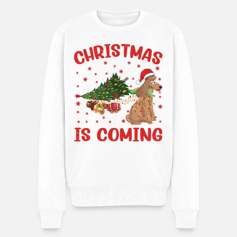 Noël arrive version chien - Pull Premium bio Homme - blanc