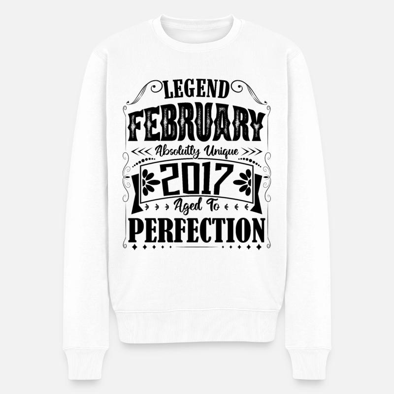 Februar 2017. Februar 2017 Geburtstagsgeschenk. - Männer Premium Bio Pullover - Weiß
