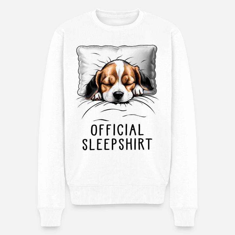 Beagle Official Sleepshirt - Männer Premium Bio Pullover - Weiß