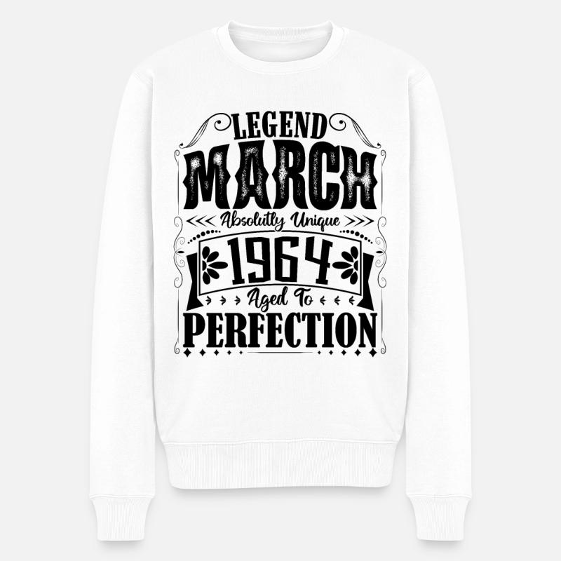 März 1964. März 1964 Geburtstagsgeschenk. März. - Männer Premium Bio Pullover - Weiß