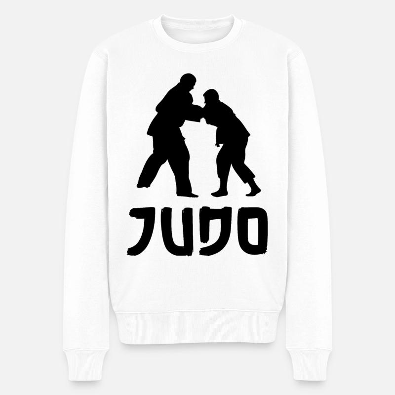Judo - Männer Premium Bio Pullover - Weiß