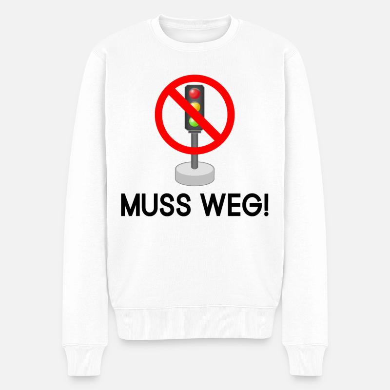 Die Ampel muss Weg - Männer Premium Bio Pullover - Weiß