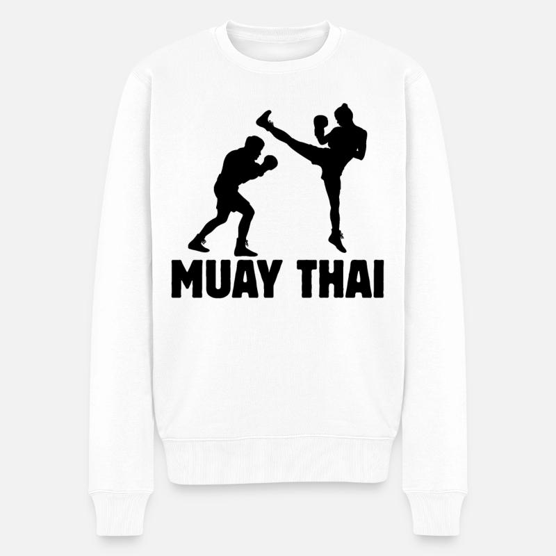 Muay Thai - Männer Premium Bio Pullover - Weiß