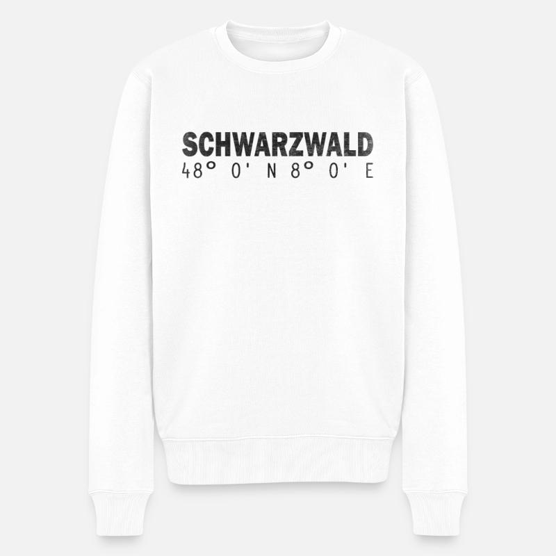 Schwarzwald Koordinaten GPS - Männer Premium Bio Pullover - Weiß