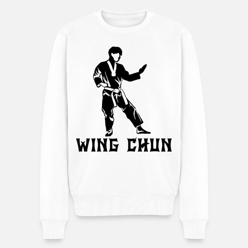 Wing Chun - Männer Premium Bio Pullover - Weiß