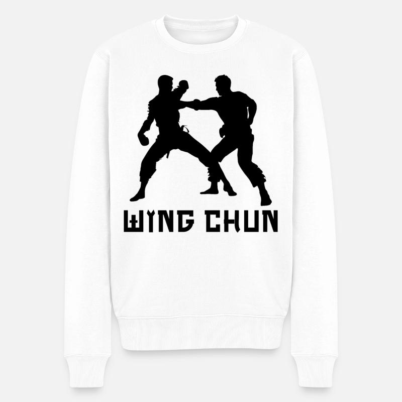 Wing Chun - Männer Premium Bio Pullover - Weiß