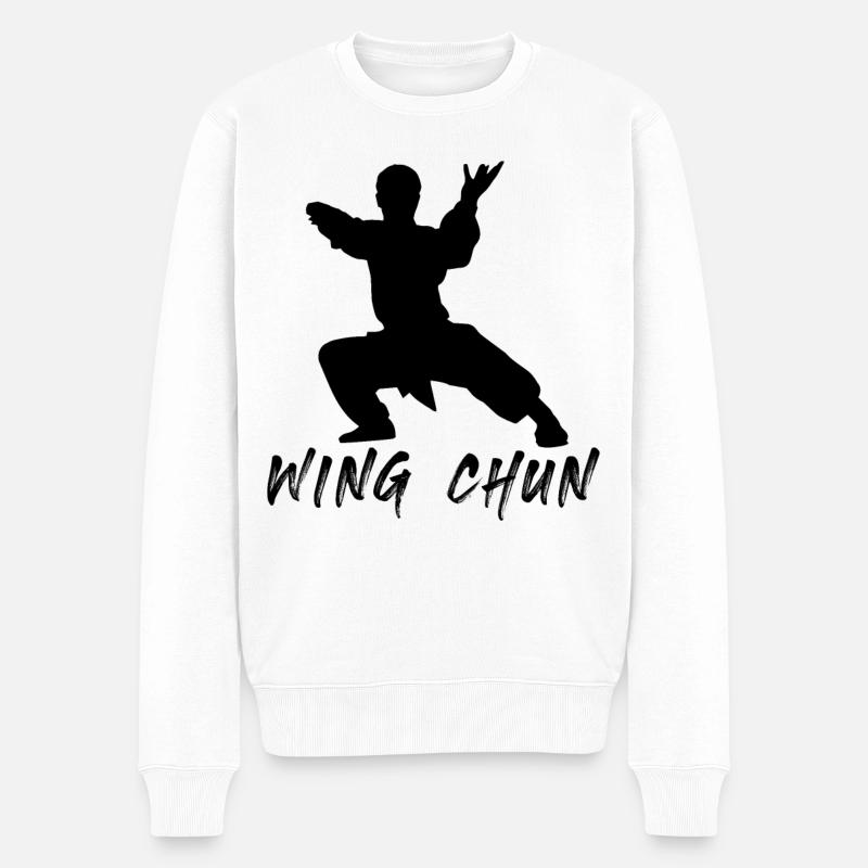 Wing Chun - Männer Premium Bio Pullover - Weiß