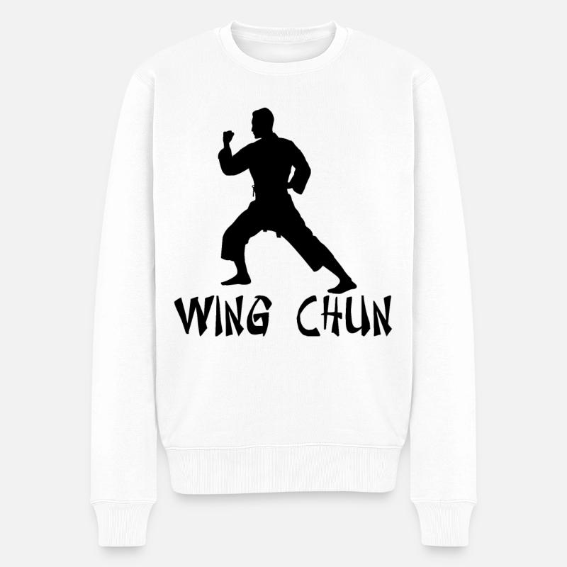 Wing Chun - Männer Premium Bio Pullover - Weiß