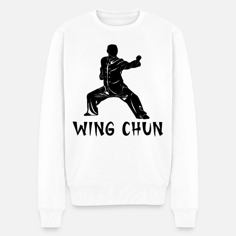 Wing Chun - Männer Premium Bio Pullover - Weiß